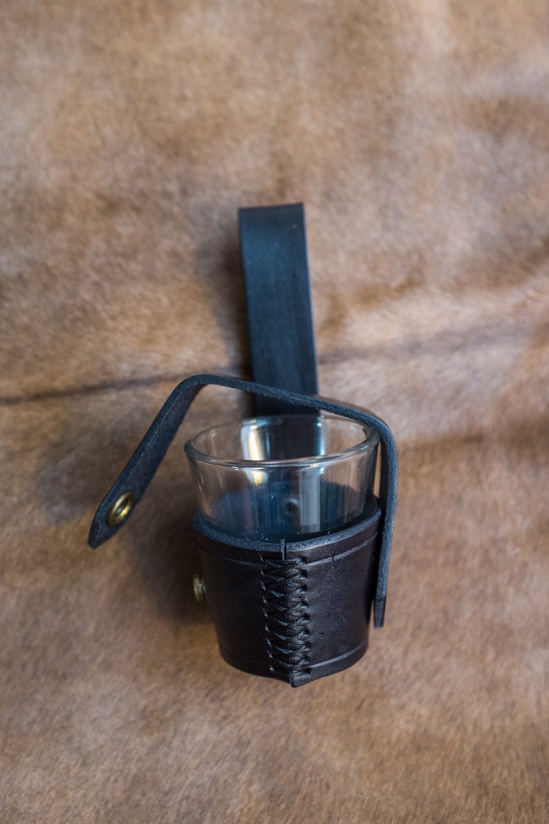 Leather Shot Glass Belt Holder Etsy