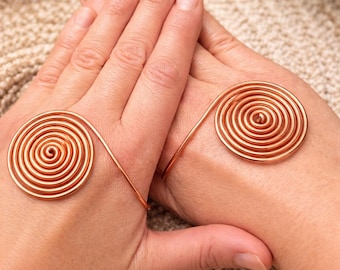 Copper Spiral Bracelet SET – Amulet of Harmony & Energy Flow,Copper Coils: Sacred Geometry