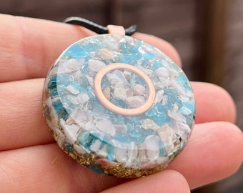 Orgonite® pendant orgone talisman Apatite,Pink Botswana Agate crystals reiki gifts yoga,meditation