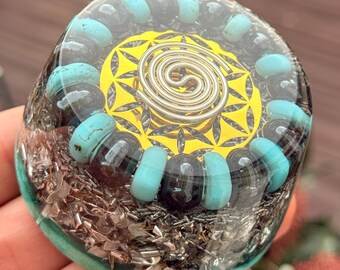 Orgonite® Tower buster orgone energy Turquoise crystals,crystals,home protection,reiki healing gifts,sacred geometry