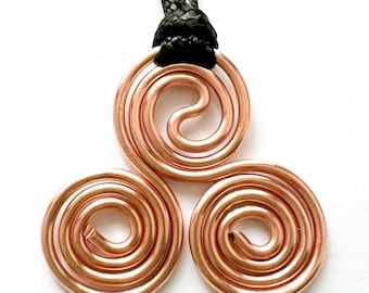 Triskelion pendant copper coils,spiral coil,sacred geometry,Tensor energy tool,orgonites making,energy harmonizers