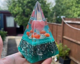 Orgonite® Pyramid Orgone Energy Carnelian Crystal,home Protection,Energy healing,Reiki healing gift,meditation,sleep better