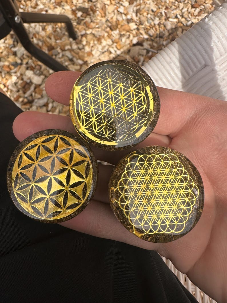 Orgonite®,Pocket orgone,energy buster with Elite Shungite,Reiki Crystal ,stress relief gift,Flower of Life,Seed of life,harmony & balance image 7