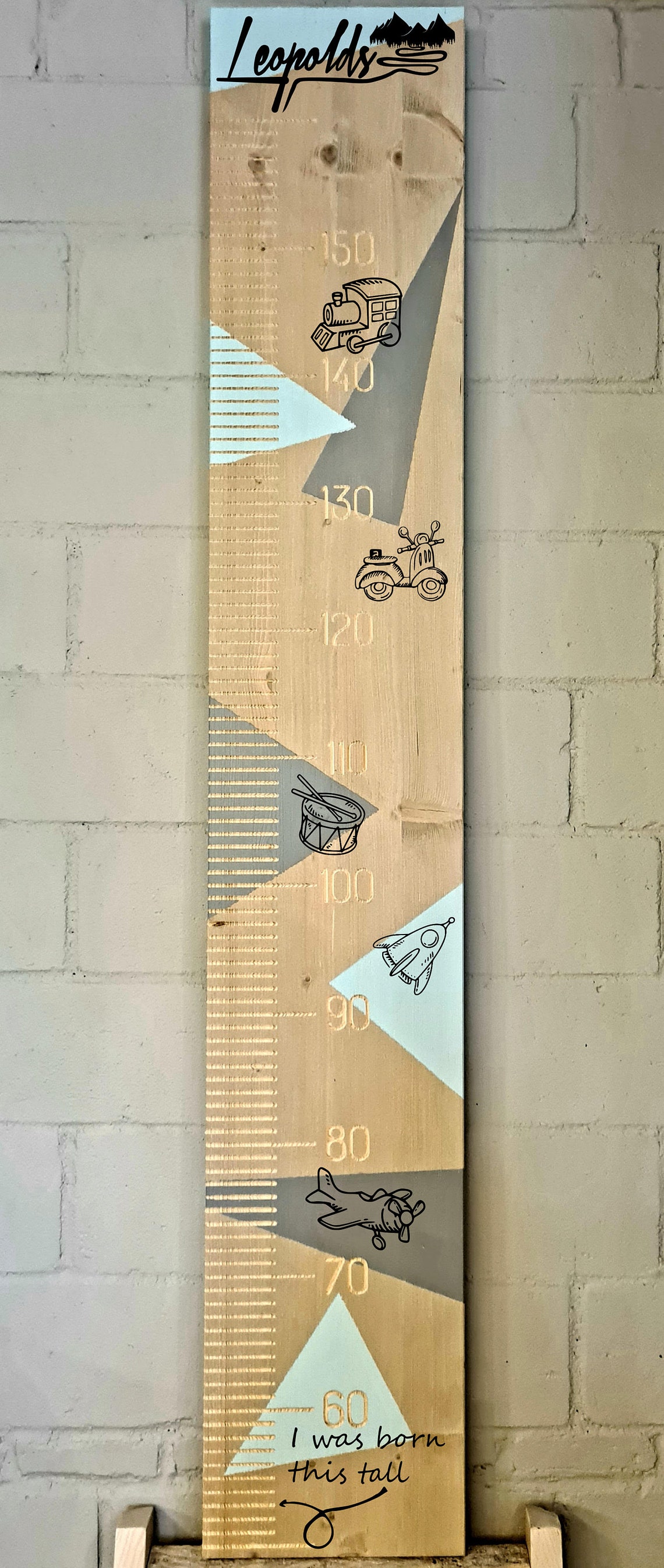 Metric & Feet Growth Chart Growth ruler Wooden chart Etsy