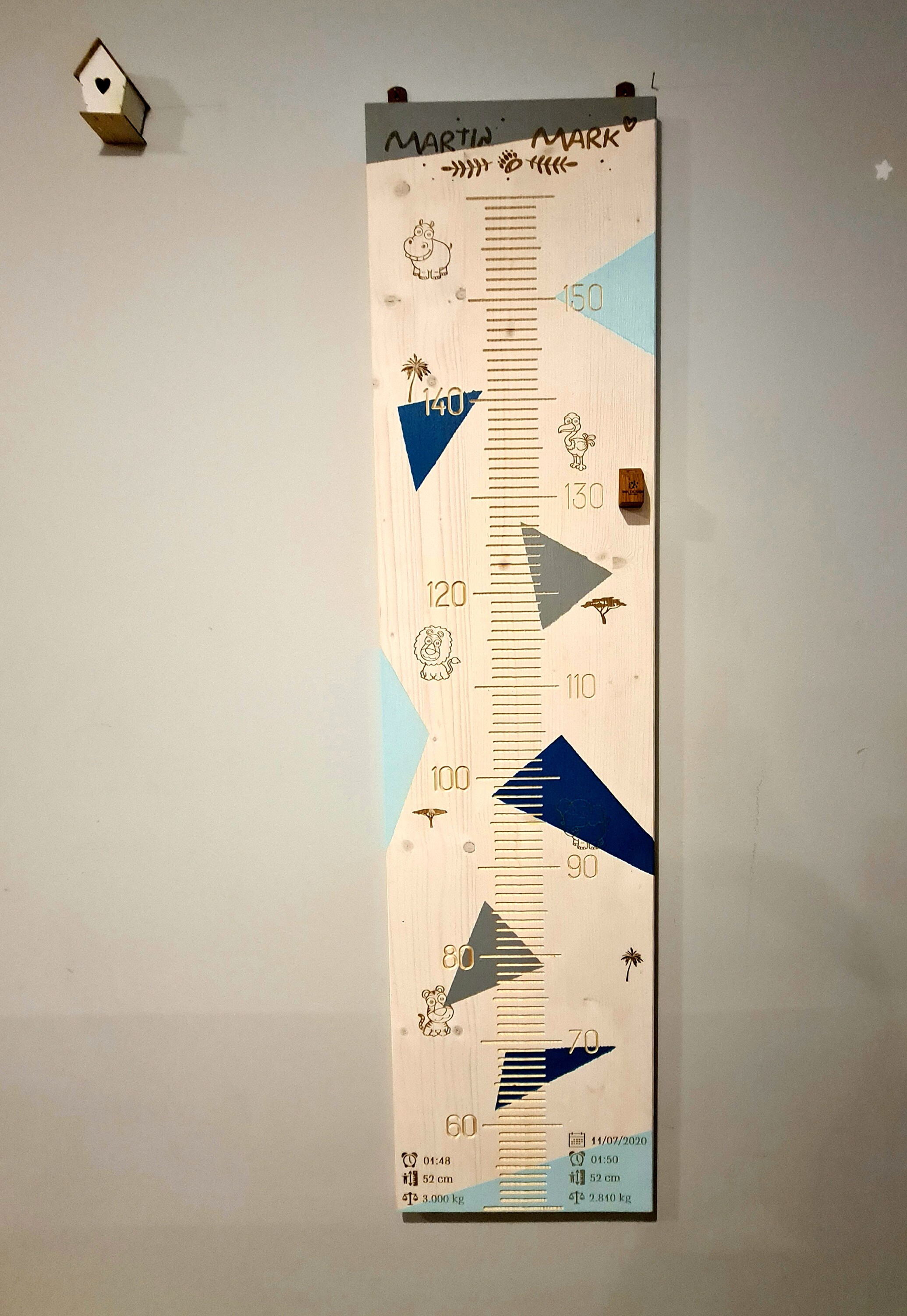 Metric & Feet Growth Chart Twins Double Growth ruler Etsy