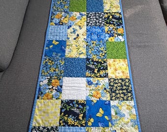 Camino de mesa amarillo/azul