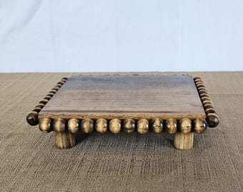 Handcrafted Square Bead Riser - Unique Display Stand for Collectibles