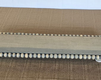 Handcrafted Beaded Wood Tray – Rustic Farmhouse Coffee Bar Display Stand