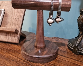 Handmade Wooden Bracelet Stand | Rustic Jewelry Display Holder