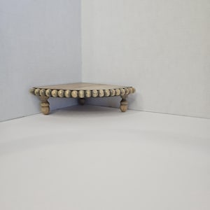 Handcrafted Beaded Corner Shelf, Rustic Wooden Wall Decor Riser - Etsy