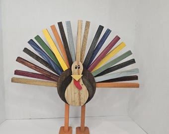 Rustic Wooden Turkey Centerpiece – Farmhouse Fall Table Decor