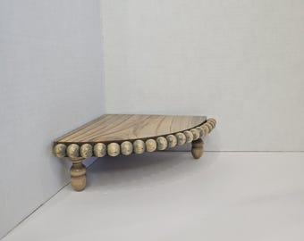 Handmade Beaded Corner Riser Stand for Home Decor.