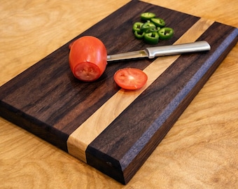 Walnut Maple Cutting Board – Handmade Kitchen Serving Woodcraft (9.5" x 16")