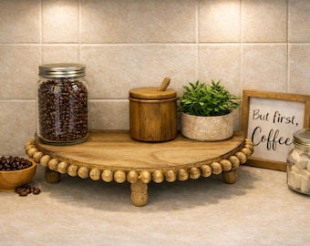 Handmade Half Circle Beaded Riser Stand for Home Decor.