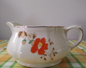 Vintage 1920s Alfred Meakin Gravy Boat jug Marigold Art Deco Astoria shape Serving sauce vessel