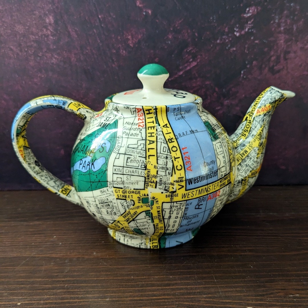 Vintage Paul Cardew Teapot: London A-Z Map, Made in England - Etsy