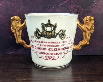 Official Buckingham Palace Diamond Jubilee Loving Cup Lion Handles