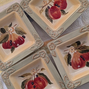 Pamela Gladding Hand Painted Toscana Square Bowl, Certified International Salad Pasta Dish