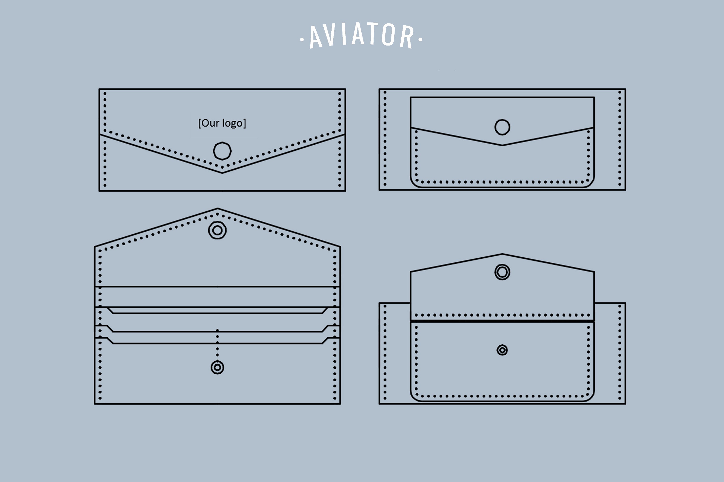 PDF Long Wallet 3 Template Leather Clutch Wallet Pattern Etsy