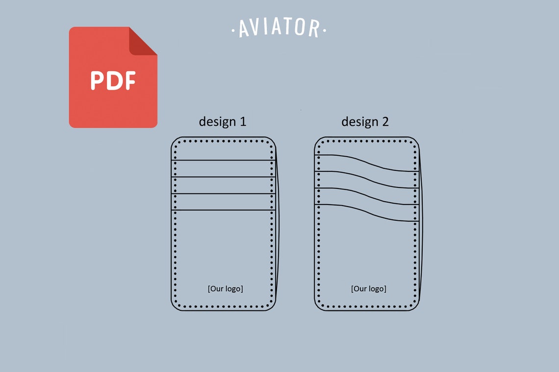 PDF Cardholder Wallet Vertical 2 design Template Simple Etsy