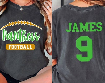 Comfort Colors Personalized Football Mascot Shirt, School Spirit Tee