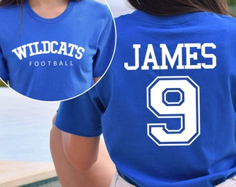 Custom Football Team Name and Number Shirt, Gift For Football Team Lover,Football Mama Shirt,Game Day Women,Football Number on Back of Shirt