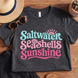 Saltwater Seashells Sunshine Shirt, Summer Vacation Tee