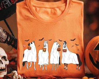 Halloween Horse Ghost Costume Shirt, Spooky Western Tee