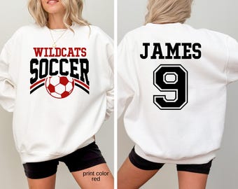 Personalized Soccer Mom Sweatshirt, Kids Name and Number, Sports Mom Sweater