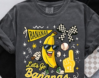 Funny Banana Baseball Comfort Colors© Shirt, Hip Hop Banana Shirt, Sports Team Mascot T-Shirt, Baseball Mom Tee, Baseball Lover Fan Gift