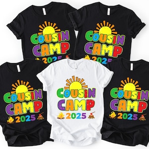 Cousin Camp 2025 Shirt, Cousin Crew 2025 Shirt,Family Summer Campfire Shirt, Matching Cousin Camp Shirt Camping Trip Shirt,Outdoor Adventure