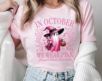 Pink Ghost Breast Cancer Awareness Shirt, Halloween T-Shirt