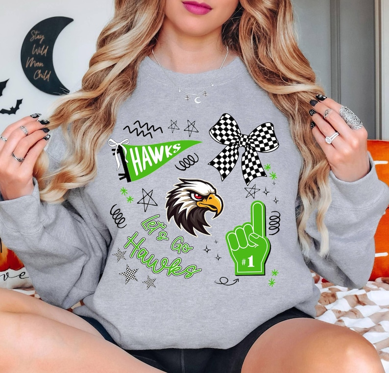 Retro School Spirit Sweatshirts, Custom Team Mascot Sweatshirt, Game Day Sweatshirt,Favorite Team Sweater,Football Mom School Spirit Mascot image 8