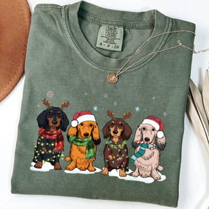 Comfort Colors© Dachshund Christmas Shirt,Funny Christmas Dog Shirt,Dachshund Mom Shirt,Dachshund Lover Shirt, Wiener Dog Tee,Gift for Women