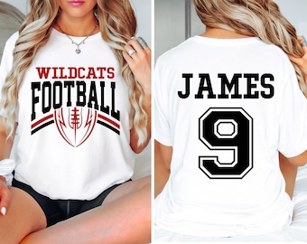 Custom Football Team Name & Number Shirt Football Mom Shirt Football Team Shirt Game Day Shirt Gift for Mom High School Football Cheer Shirt