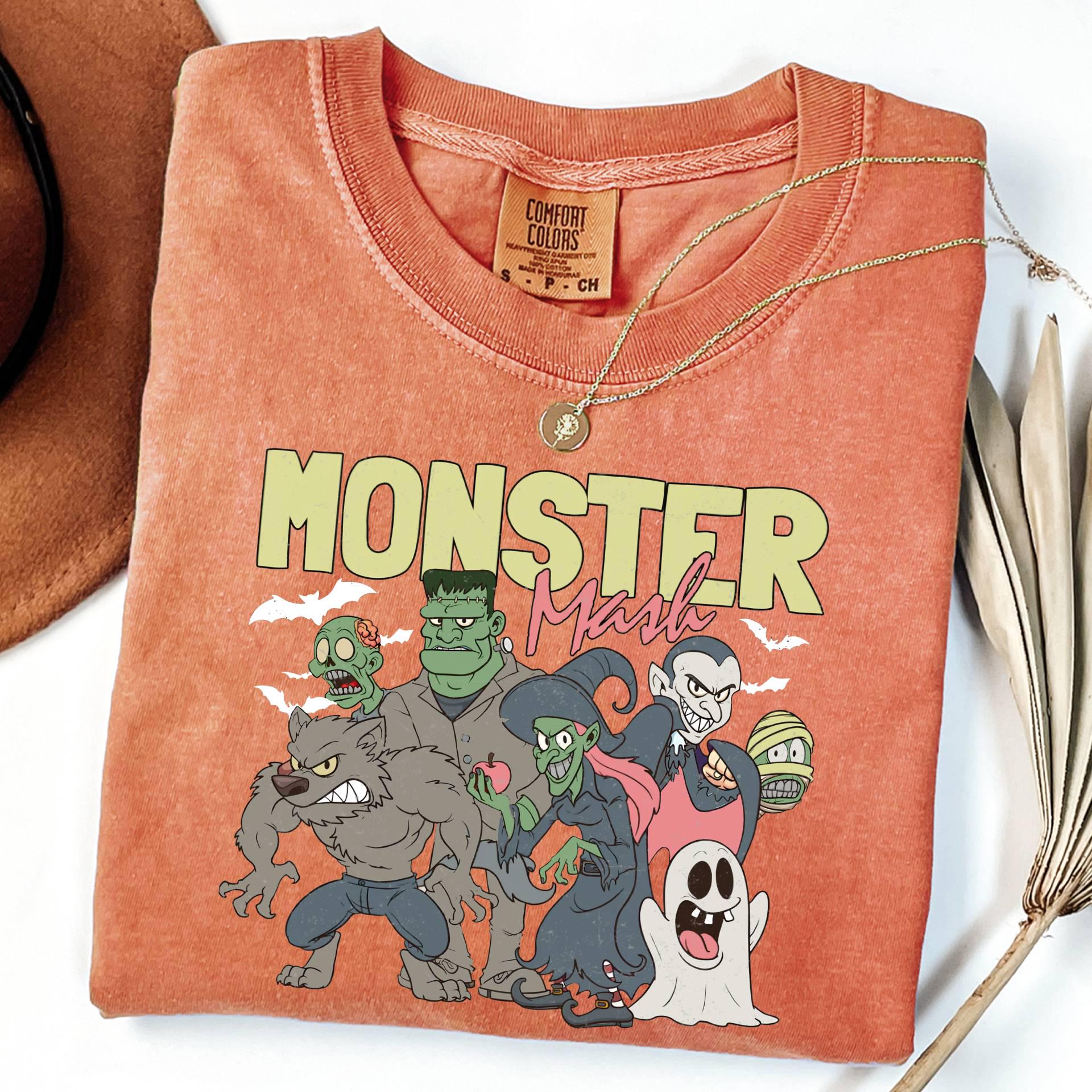 Comfort Colors© Retro Halloween Monster Mash Shirt,Fall Shirt,Graphic Monster Shirt,Ghost Halloween Shirt,Vintage Spooky Halloween Aesthetic