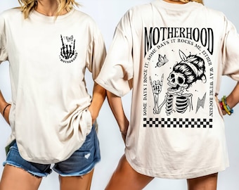 Comfort Colors Motherhood Skeleton Rocker Mom Shirt