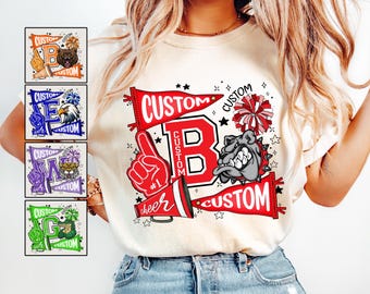 Comfort Colors Custom Mascot Tee, Retro School Spirit Shirt