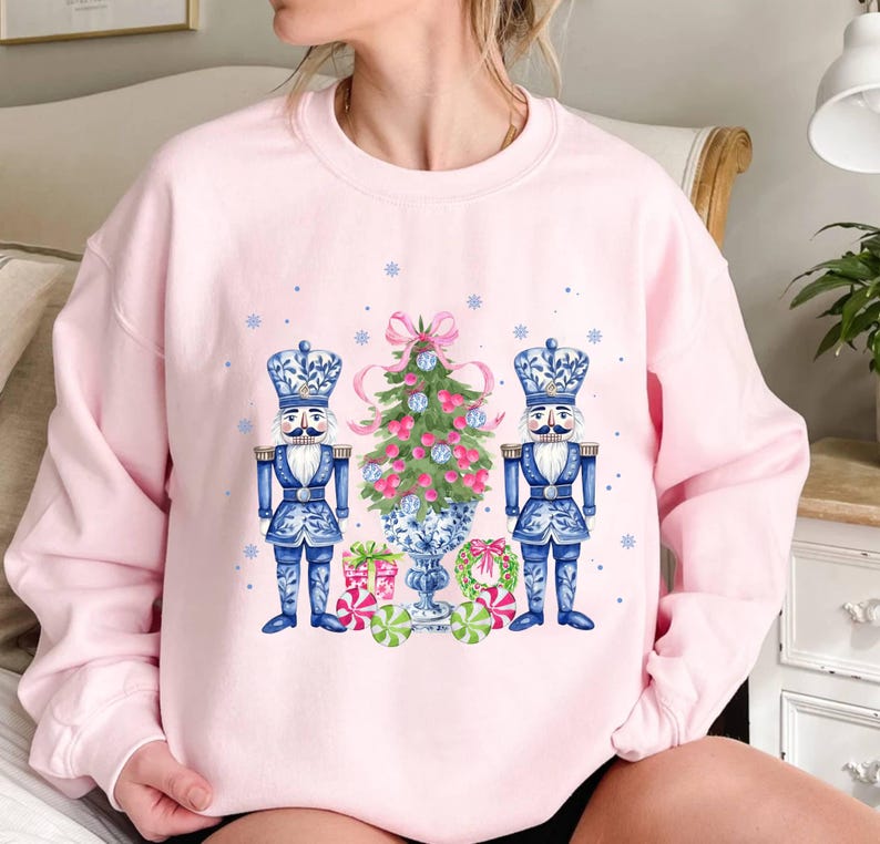 Chinoiserie Nutcracker Christmas Sweatshirt, Nutcracker Sweater for Women, Christmas Gift, Cute Nutcracker Mom Funny Nutcracker Ballet Sweat image 4