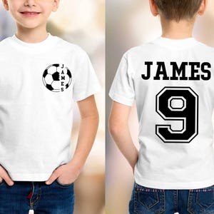 Personalized Soccer Kids T-Shirt, Custom Soccer Name Number Tshirt, Soccer Mom Tee, Soccer Team T-Shirt,Toddler Birthday Tshirt,Age Birthday