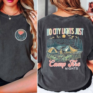 Camping Comfort Colors Shirt, Campfire Nights Graphic Tee