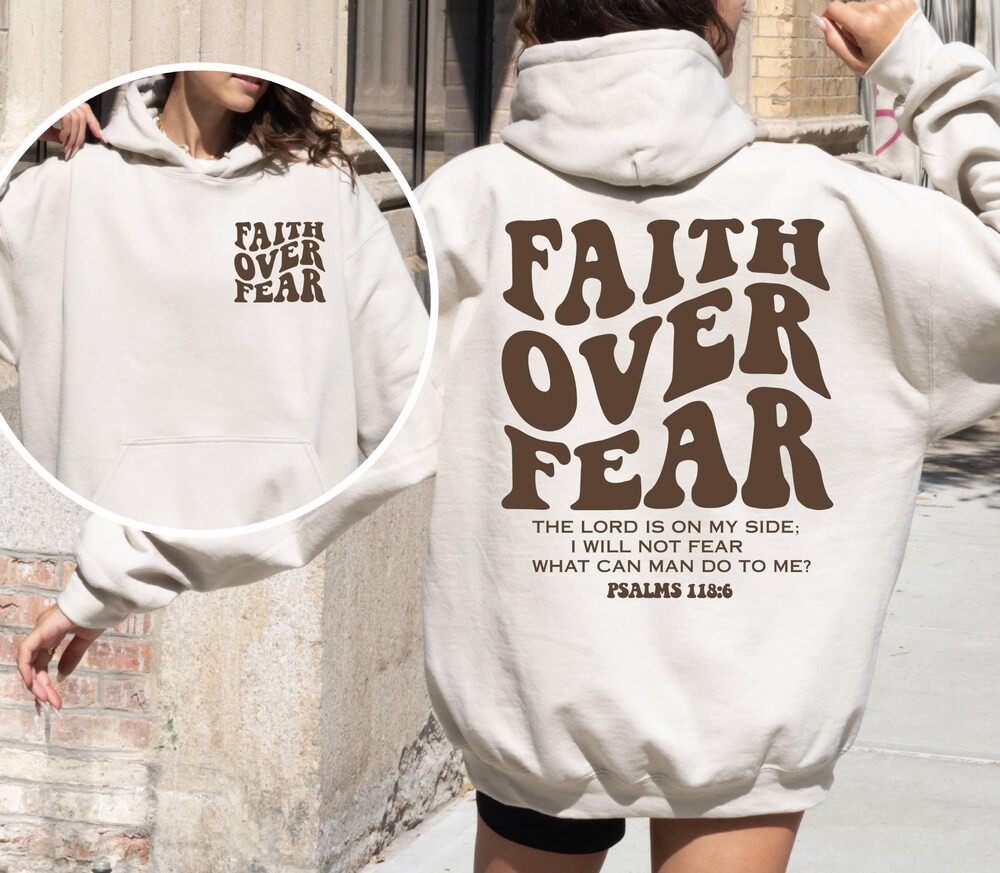 Faith Over Fear Christian Hoodie,Christmas Gift Hoodie,Bible Verse Hoodie,Church Hoodie,Baptism Hoodie,Jesus Hoodie,Noel Religious Hoodie Iconictees