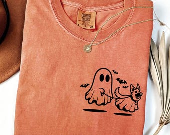 Comfort Colors Ghost Dog Halloween Shirt, Spooky Season Tee