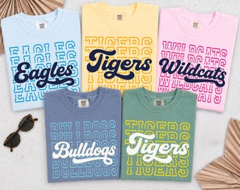 Personalized School Spirit Shirt, Custom Mascot Team Tee, Game Day School Spirit Wear, School Pride Sport Fan Gift, Teacher Student TShirt