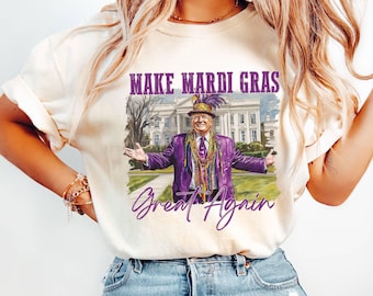 Comfort Colors Trump Mardi Gras T-Shirt, Funny Graphic Tee Mardi Gras Season 2026 Gift