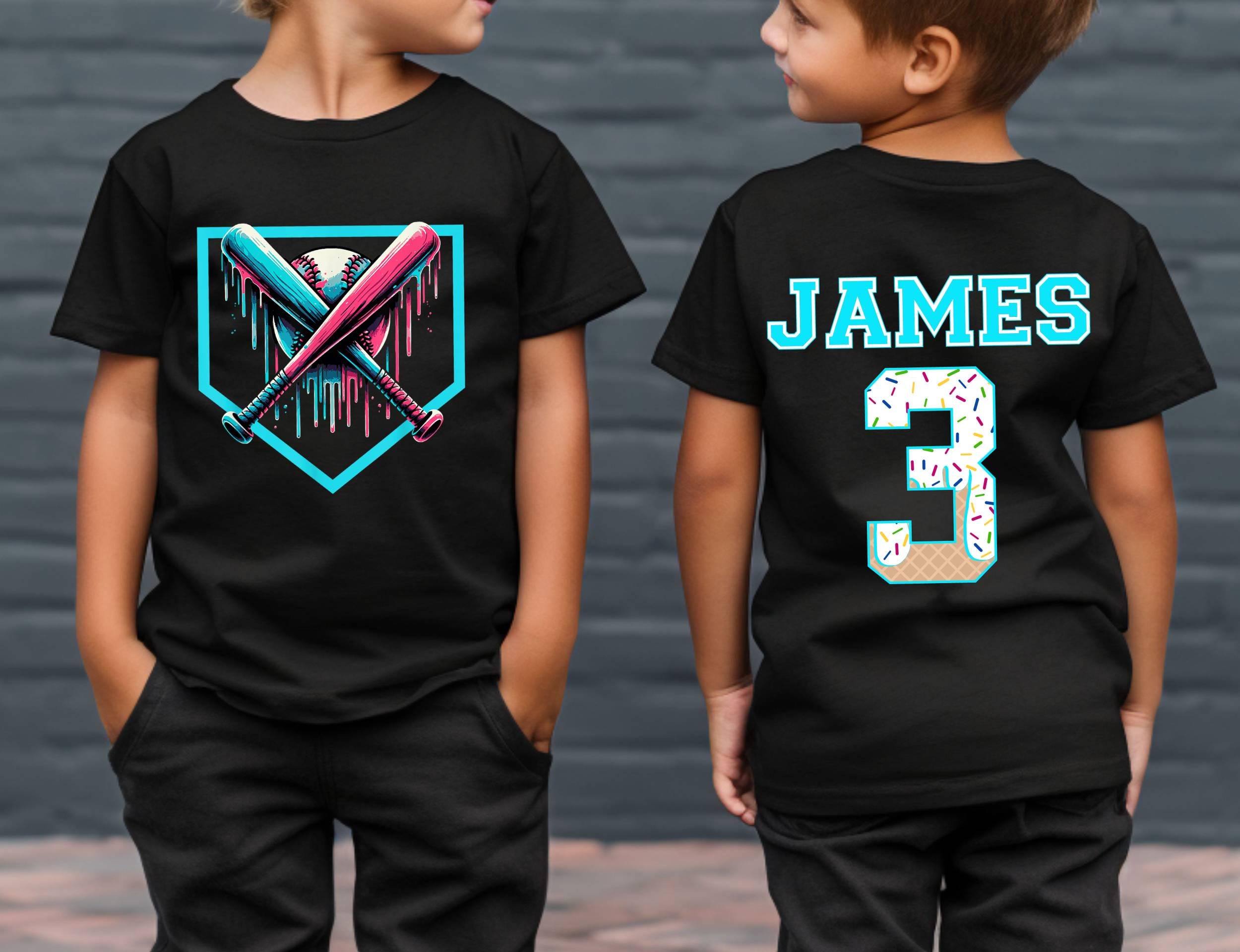 Personalized Baseball Shirt for Boy, Custom Kid Baseball Drip Shirt, Bulk Team Gift, Ice Cream Drip Tee, Easter Basket Gift, Baseball TShirt