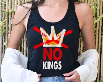 NO KINGS Protest Tank, Anti Authoritarian Protest Tank, Democracy Not Monarchy Tank, Political Tank, Democracy Tank,Anti MAGA Trump Tank Top