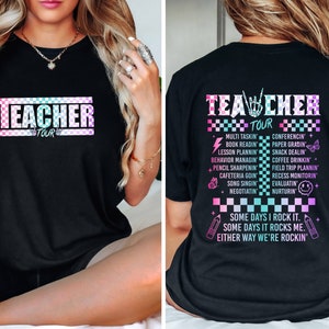 Retro Teacher Tour Shirt, Two-side ABCD Teacher Tour Shirt, Funny Teacher Shirt, End of Year Shirt, Teacher Gift, Rock N Roll Teach Shirt