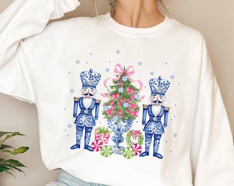 Chinoiserie Nutcracker Christmas Sweatshirt, Nutcracker Sweater for Women, Christmas Gift, Cute Nutcracker Mom Funny Nutcracker Ballet Sweat