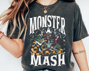 Comfort Colors Monster Mash Halloween Shirt, Spooky Vintage Tee
